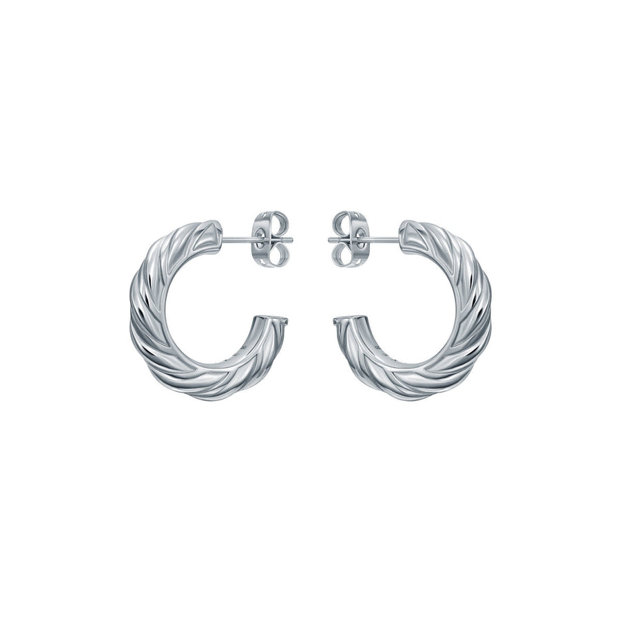 ted baker melanie: metal twist silver tone hoop earrings
