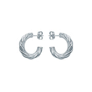 ted baker melanie: metal twist silver tone hoop earrings