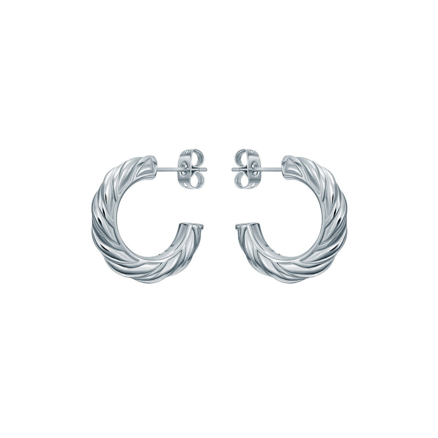ted baker melanie: metal twist silver tone hoop earrings