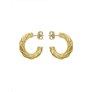 ted baker melanie: metal twist gold tone hoop earrings