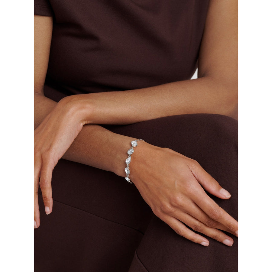 ted baker juliet: jewel chain crystal silver tone drawstring bracelet
