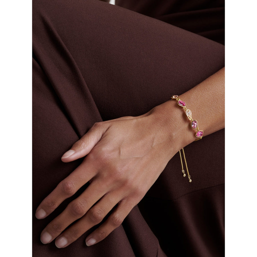 ted baker juliet: jewel chain crysta gold tonel drawstring bracelet