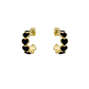 ted baker hannah: enamel heart gold tone hoop earrings