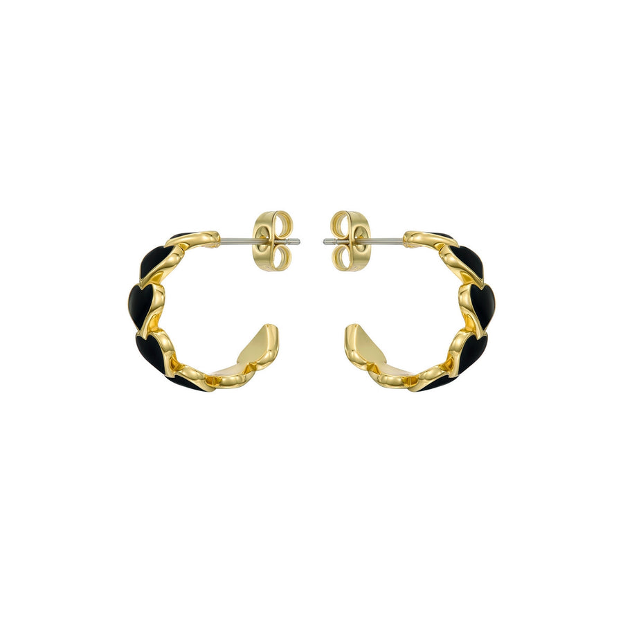 ted baker hannah: enamel heart gold tone hoop earrings