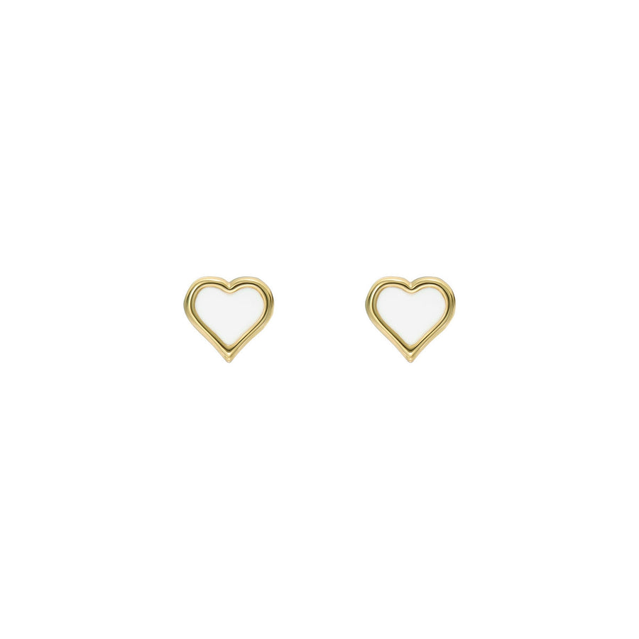 ted baker hailey: enamel heart gold tone stud earrings