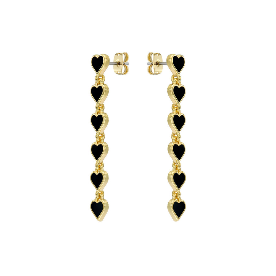 ted baker hartley: enamel heart gold tone drop earrings