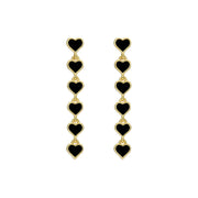 ted baker hartley: enamel heart gold tone drop earrings