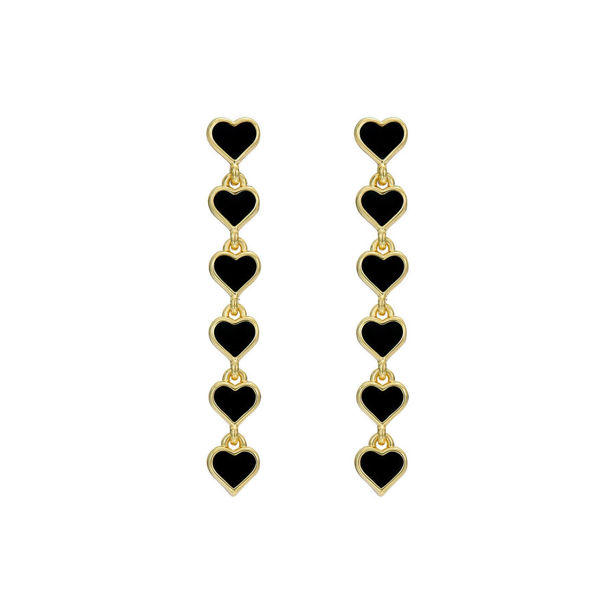 ted baker hartley: enamel heart gold tone drop earrings