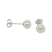 silver freshwater pearl stud earrings 6-6.5mm