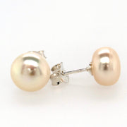 silver fresh water pearl stud�earrings 8.5mm