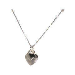 silver double heart pendant