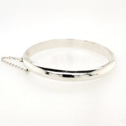 silver hinged bangle half round
