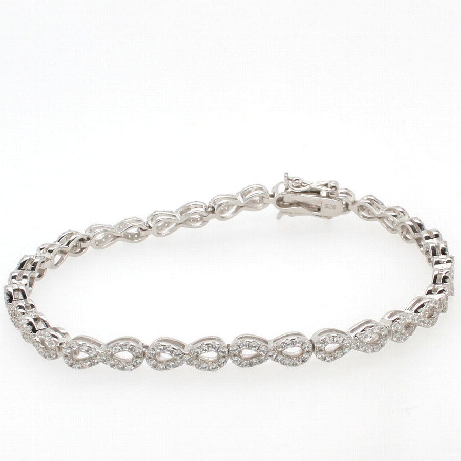 silver cz infinity bracelet