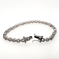 silver cz infinity bracelet