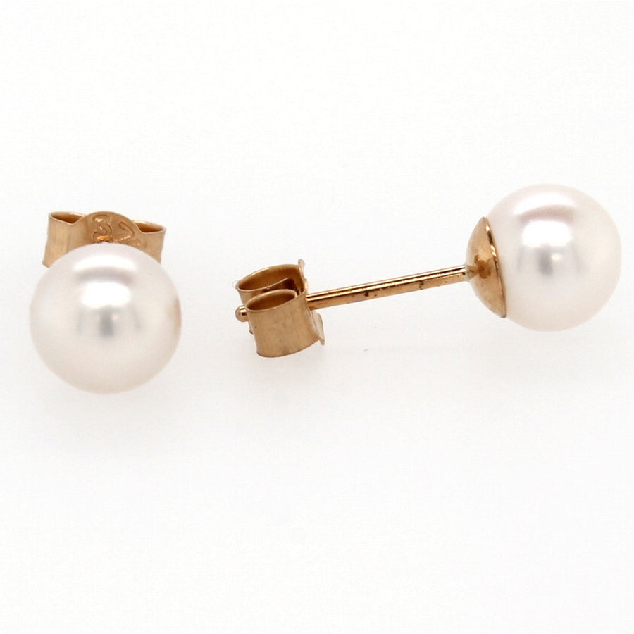 9ct pearl studs 6mm