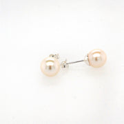 silver pearl studs 8mm