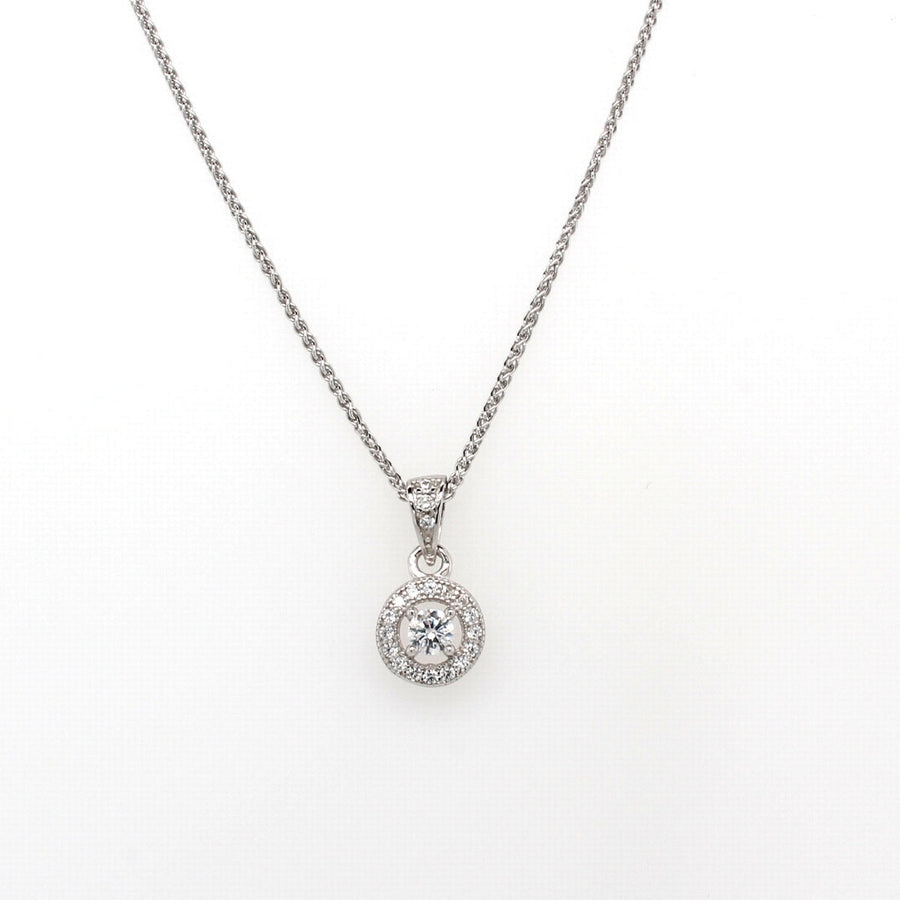 silver cz pendant 3mm