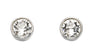 April Birthstone Sterling Silver Stud  Earrings
