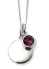 February Birth Stone Sterling Silver Disc & Chain