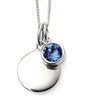 September Birth Stone Sterling Silver Disc & Chain